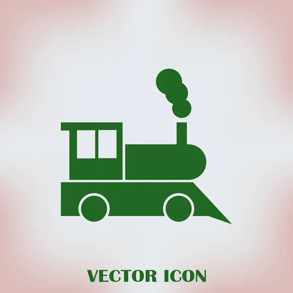 기차 아이콘: 오래 된 고전적인 증기 엔진 기관차 그림 — 스톡 벡터