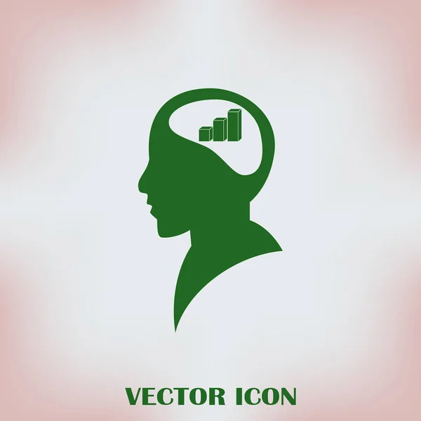 Иллюстрация силуэта головы человека с графиком — стоковый вектор
