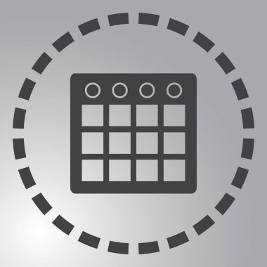 Trendy düz stil takvim simgesini. Vektör çizim, Eps10.