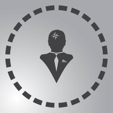 Siluet pusula gül işareti ilave bir mavi arka plan, vektör çizim ile insan kafasından