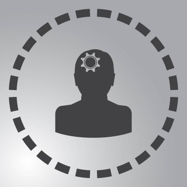 Gears'ı set olarak bir beyin ile insan kafa siluet. fikir ve İnovasyon kavramı