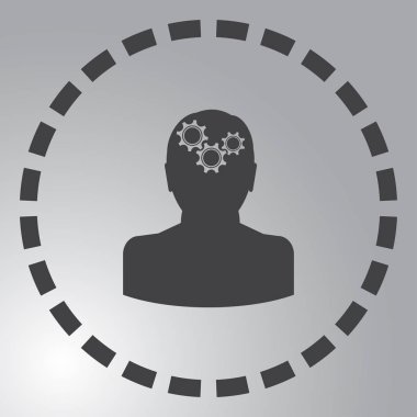 Gears'ı set olarak bir beyin ile insan kafa siluet. fikir ve İnovasyon kavramı