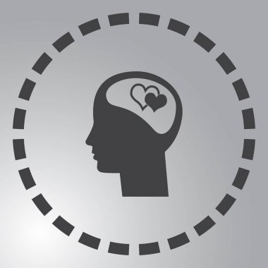 Kafa seviyorum. Beyin vektör simgesi