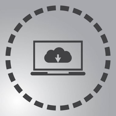 Bulut ok simgesi laptop ile yükleme