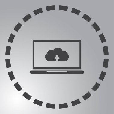 Bulut ok simgesi laptop ile yükleme