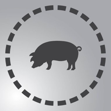 arka plan üzerinde izole simgesi domuz. Modern düz piktogram. Logo illüstrasyon
