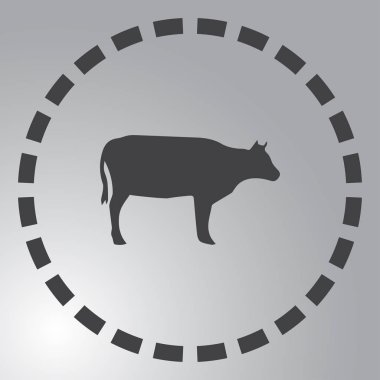 İnek siluet. Vektör simgesi.