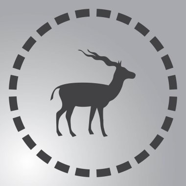 Renk arka plan üzerinde ayakta geyiği siluet. Vektör çizim.