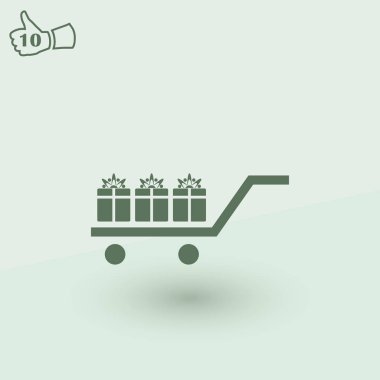 Hediye, hediye, Giftbox izole düz Web telefon simgesi