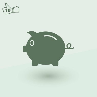 Kumbara simge vektör, borç, tasarruf, tasarruf para, bütçe, Maliye kavramı. Beyaz arka plan üzerinde izole minimalist işareti. Trendy düz stil grafik tasarım, Web sitesi, kullanıcı arabirimi için. Eps10