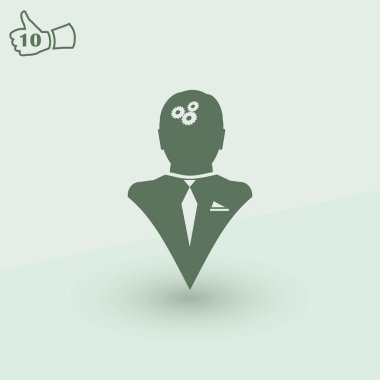 Gears'ı set olarak bir beyin ile insan kafa siluet. fikir ve İnovasyon kavramı