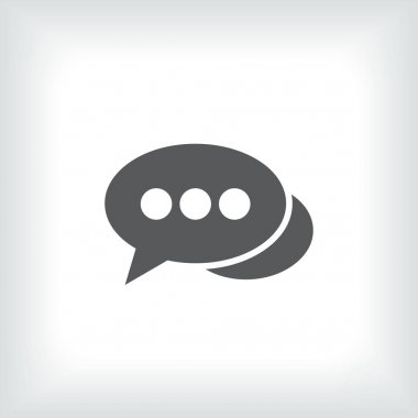 Sohbet simgesi gri arka plan üzerinde izole trendy düz tarzı.