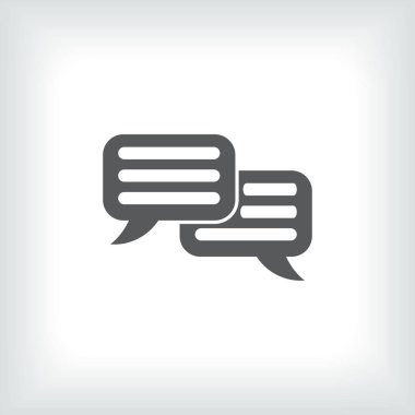 Sohbet simgesi gri arka plan üzerinde izole trendy düz tarzı.