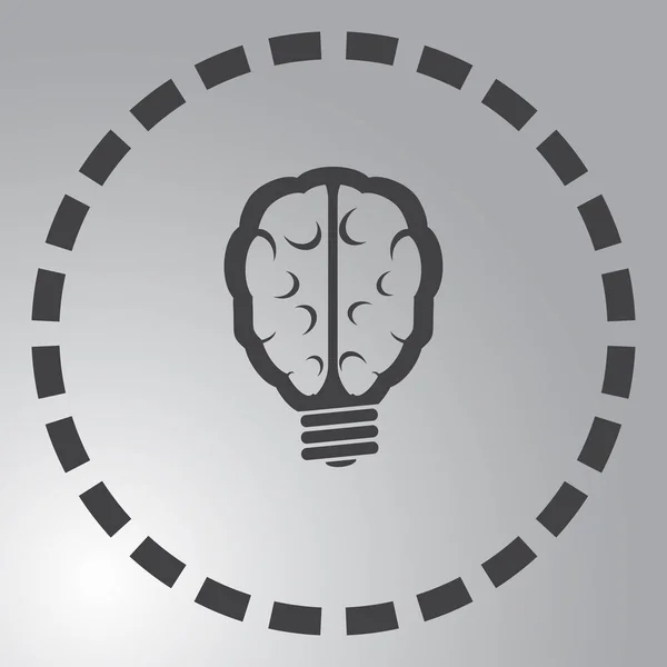 Brain idea icon flat. Web vector style. — Stock Vector