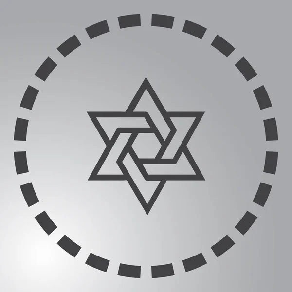 Ilustración vectorial estrella del icono de David. Símbolo de Israel. Signo judío — Vector de stock
