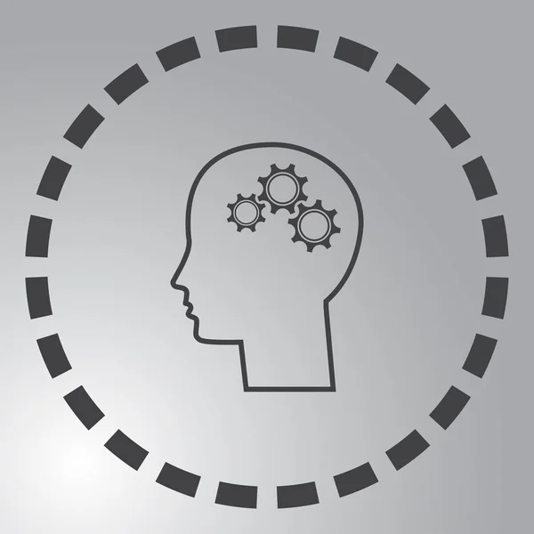 Människans huvud silhuett med uppsättning av kugghjul som en hjärna. idé och innovation koncept — Stock vektor