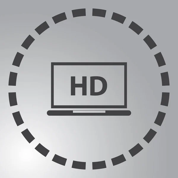 Laptop grać i film design. HD — Wektor stockowy