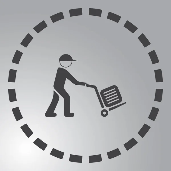 Lader man pictogram. Cartoon afbeelding van loader man vector pictogram voor web — Stockvector