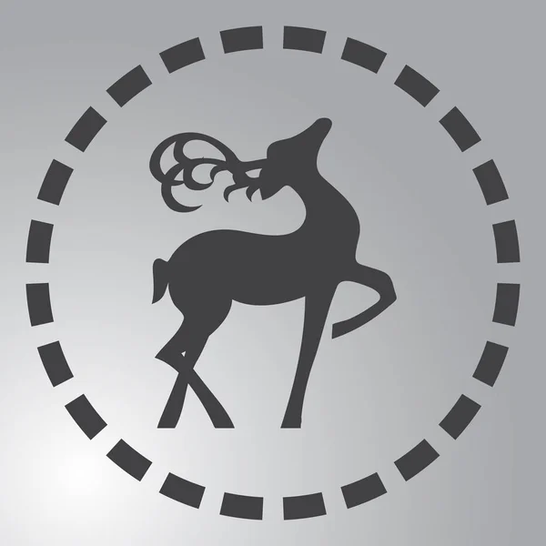 Silhouette di cervo in piedi su sfondo di colore. Illustrazione vettoriale . — Vettoriale Stock