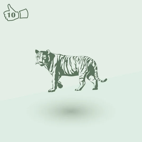 Ícone de vetor de salto de tigre tribal —  Vetores de Stock