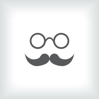 Bıyık ve gözlük vektör simgesi.