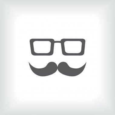Bıyık ve gözlük vektör simgesi.