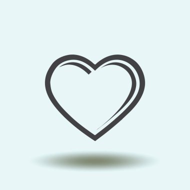 Kalp vektör simgesi, aşk sembolü. Sevgililer günü işareti