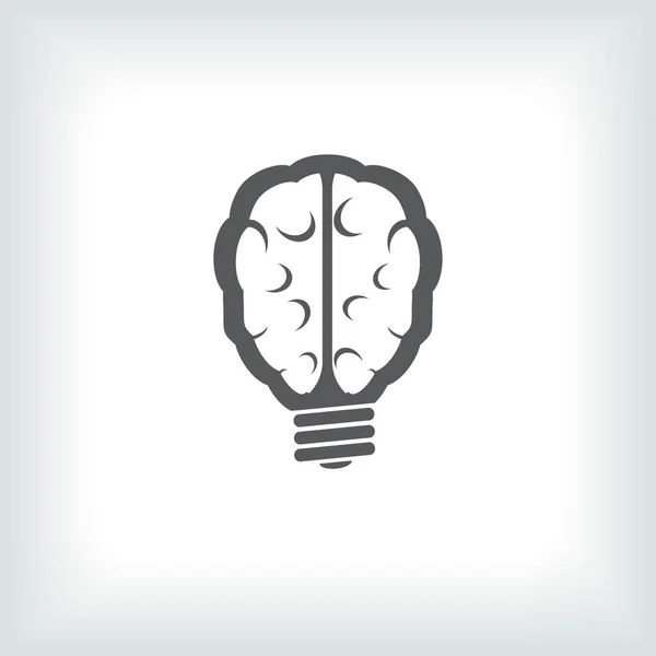 Brain Light bulb icon. Idea — Stock Vector