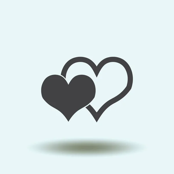 Значок вектора серця, символом любові. Валентина знак — стоковий вектор