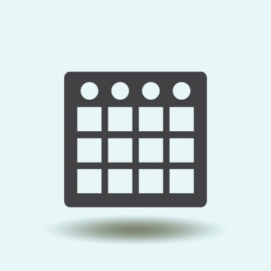 Takvim izole düz Web telefon simgesini