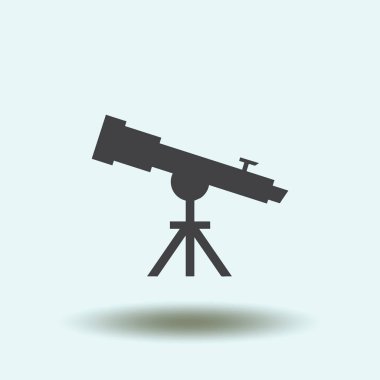 Teleskop simge vektör, katı illüstrasyon
