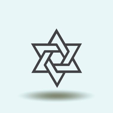 Davut'un yıldızı. Simge vektör