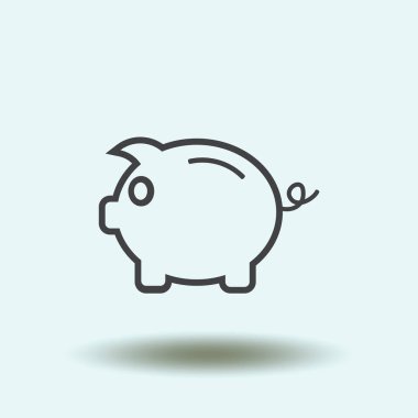 Kumbara. Anahat tarzı tamamen ölçeklenebilir vektör simgesi.