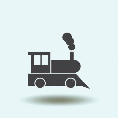 Tren simgesi: eski klasik buhar motoru lokomotif piktogram
