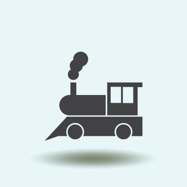 Tren simgesi: eski klasik buhar motoru lokomotif piktogram