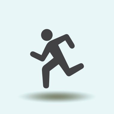 Adam simgesi çalışan izole bir arka plan, vektör sanat.