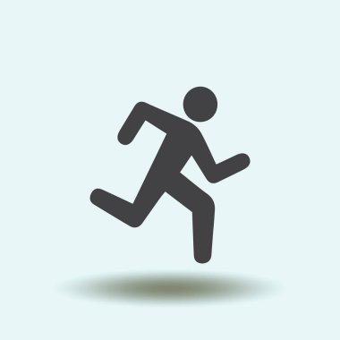 Adam simgesi çalışan izole bir arka plan, vektör sanat.