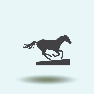 At siluet çalıştırıyor. Vektör çizim.