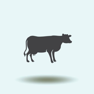 İnek siluet. Vektör simgesi.