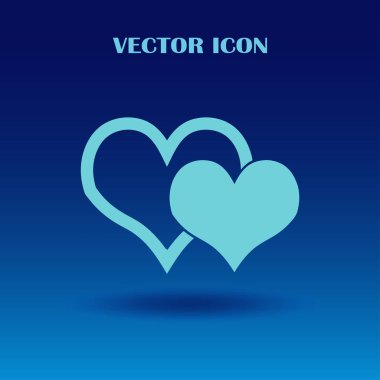Kalp vektör simgesi, aşk sembolü. Sevgililer günü işareti