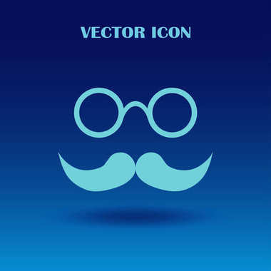 Bıyık ve gözlük vektör simgesi.