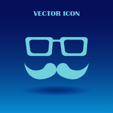 Bıyık ve gözlük vektör simgesi.