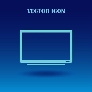 Trendy düz tarzı TV simgesi. Web sitesi tasarımı, logo, app, kullanıcı arabirimi için televizyon sembolü. Vektör çizim, Eps10.