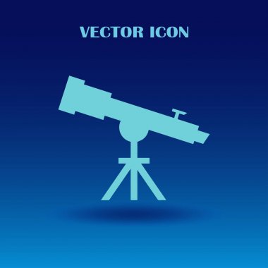 Teleskop simge vektör, katı illüstrasyon