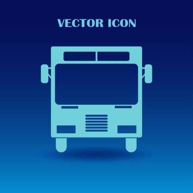 Okul otobüsü simgesi üzerinde arka izole. Logo illüstrasyon