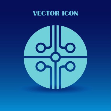 Devre kartı, teknoloji ikonu, vektör illüstrasyonu. Düz tasarım biçimi