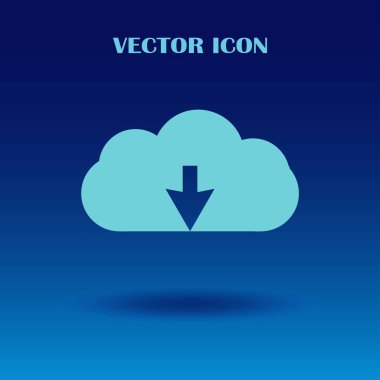 Bulut vektör aşağı ok ile kroki simgesi