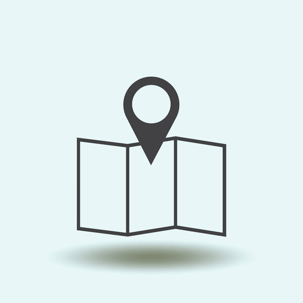 Pointer Icon in trendy flat style. Pin symbol for your web site design, logo, app, UI. Vector illustration, EPS10.