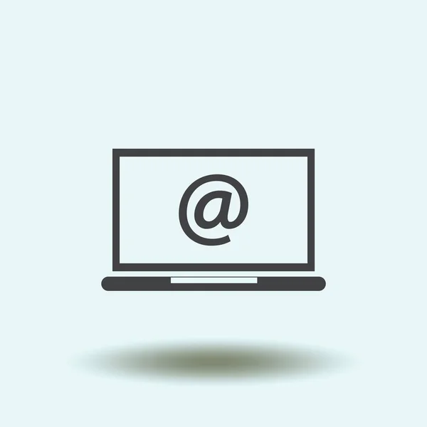 Laptop met envelop e-mail op scherm. E-mail marketing, internet reclameconcepten. Platte vectorillustratie. — Stockvector