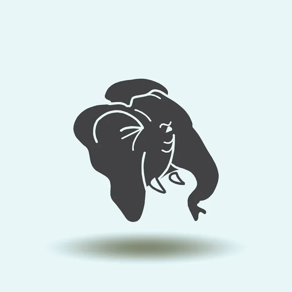 Éléphant de silhouette. icône web — Image vectorielle
